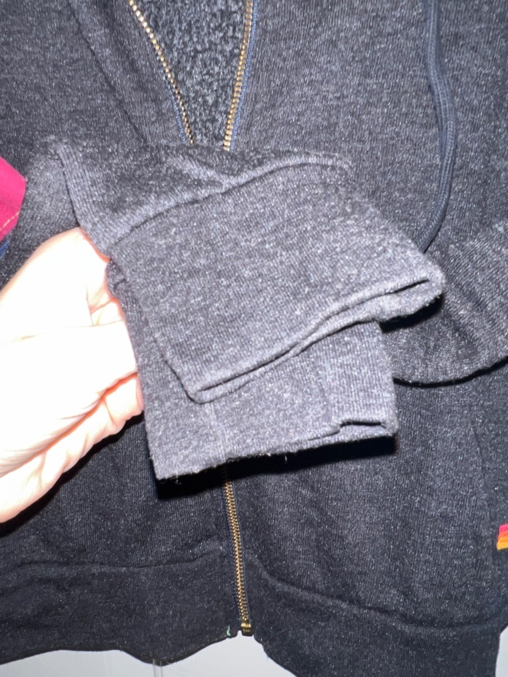 Aviator Nation -XS- rugby stripe bolt stitch zip up hoodie - Picture 5 of 7